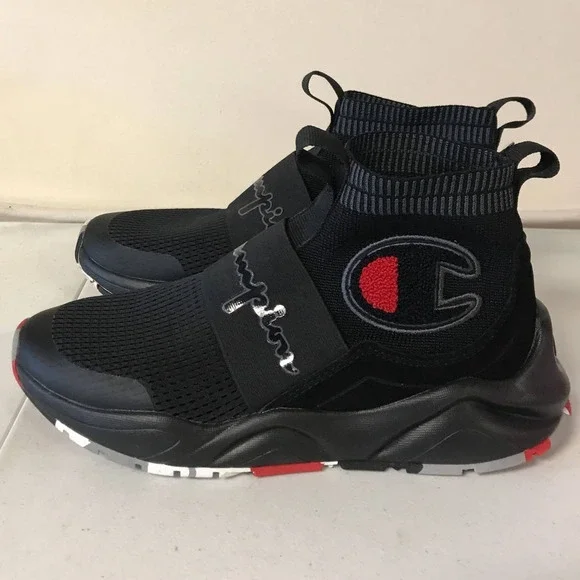 Champion Big Kids Rally Pro Shoes, Size 4.5y, Black / Red - Picture 4 of 7